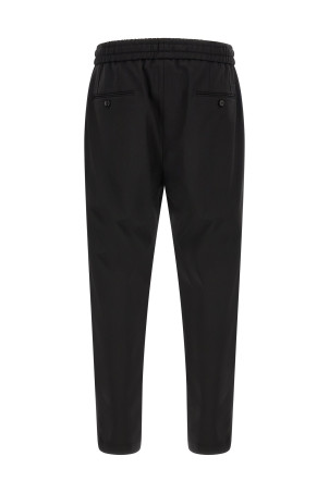 Wool gabardine joggers Black