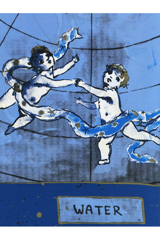 'Zodiac Flag' scarf BLUE