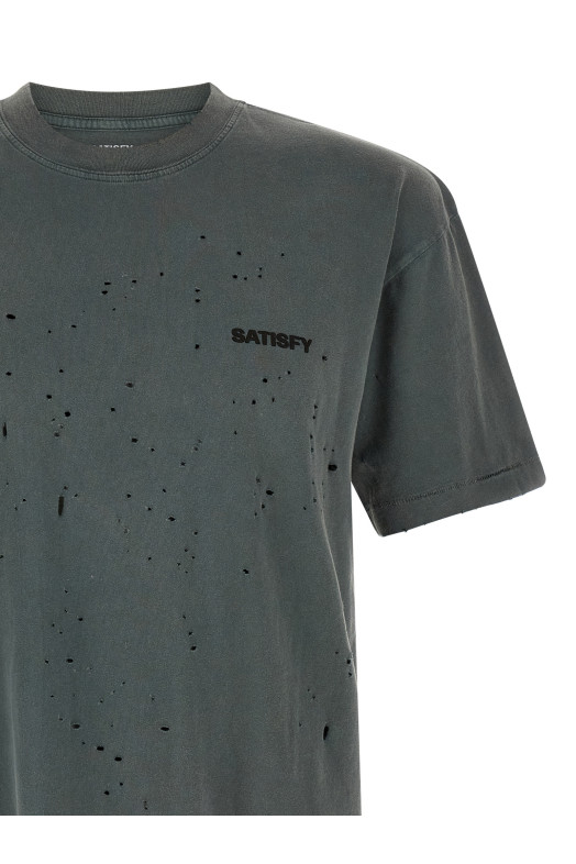 T-shirt with openwork details Gray
