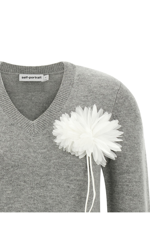 Fiore pin sweater Gray