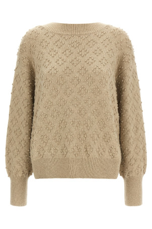 Embossed sweater Beige