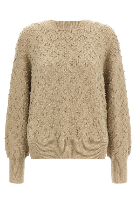 Embossed sweater Beige