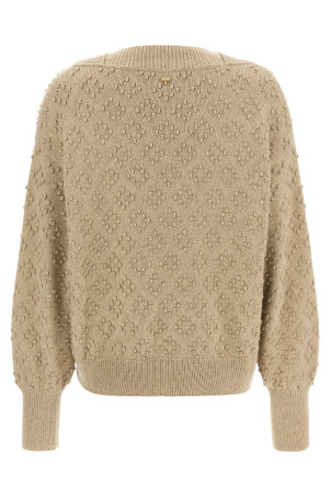 Embossed sweater Beige