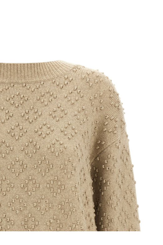 Embossed sweater Beige