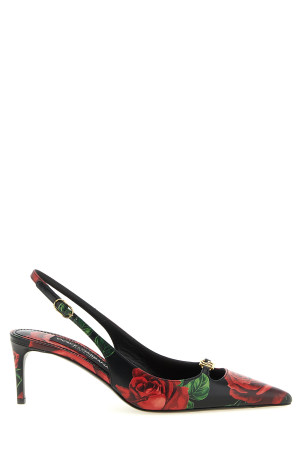 Rose print slingbacks Multicolor