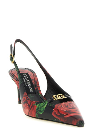 Rose print slingbacks Multicolor