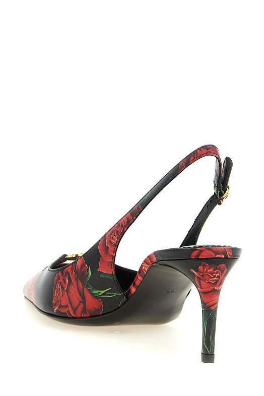 Rose print slingbacks Multicolor