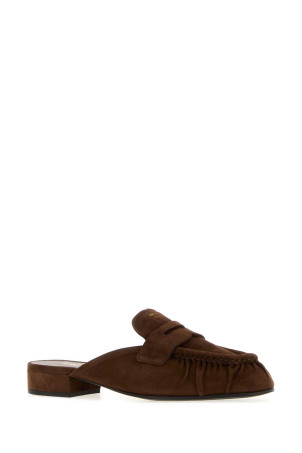 Brown suede slippers PRADA (1D174OF020008)