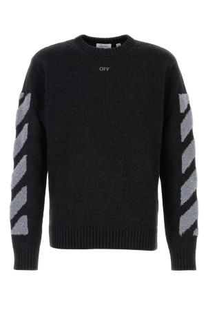 Slate wool blend sweater Blue OFF WHITE (44MHE087F26K002010)