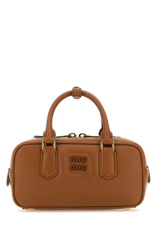 Caramel leather Arcadie handbag MIU MIU (5BB142VOONACR3)