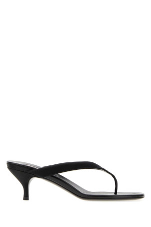 Black satin thong slippers Black MIU MIU (5Y729EFD055049)