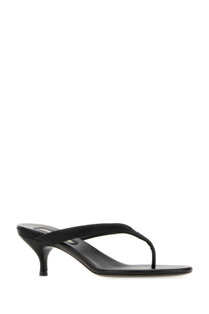 Black satin thong slippers Black MIU MIU (5Y729EFD055049)