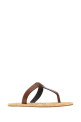 Brown leather Babylone thong slippers SAINT LAURENT (869729DWEDD)