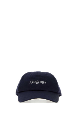 Navy blue cotton baseball cap SAINT LAURENT (A000TX3YU61)
