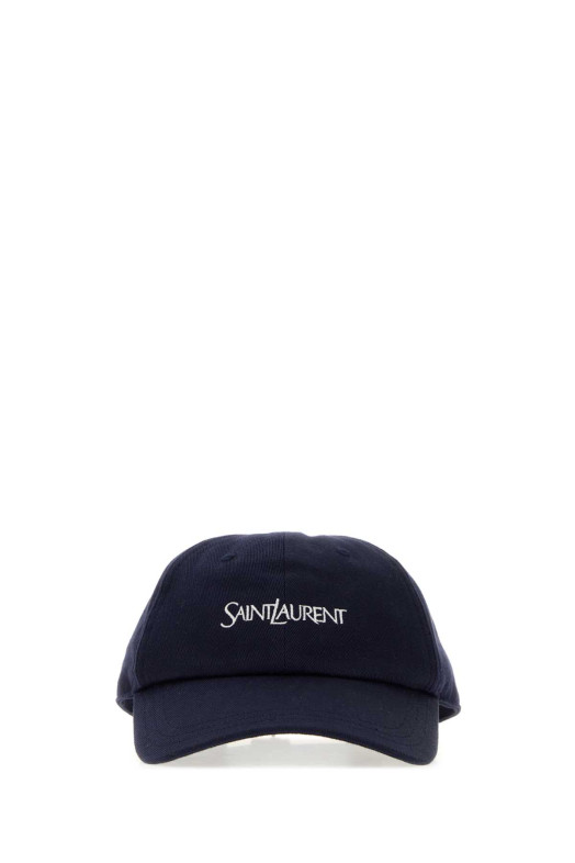 Navy blue cotton baseball cap SAINT LAURENT (A000TX3YU61)