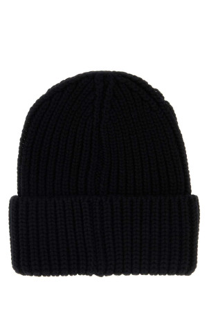 Black wool beanie hat Black SAINT LAURENT (A0045W3Y206)