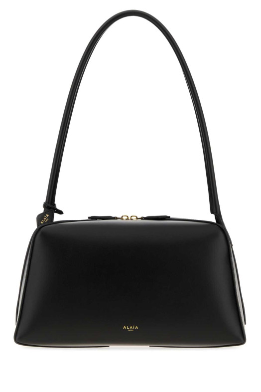 Black leather medium Le Bouledogue shoulder bag Black ALAIA (AA1L2019I061)