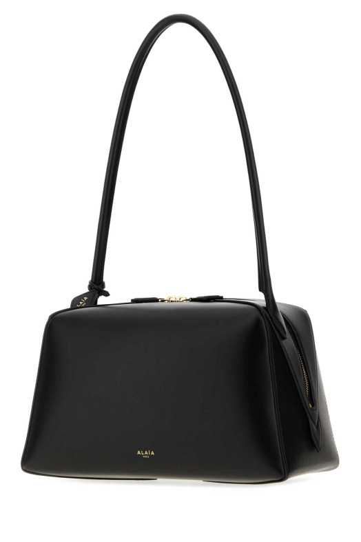 Black leather medium Le Bouledogue shoulder bag Black ALAIA (AA1L2019I061)