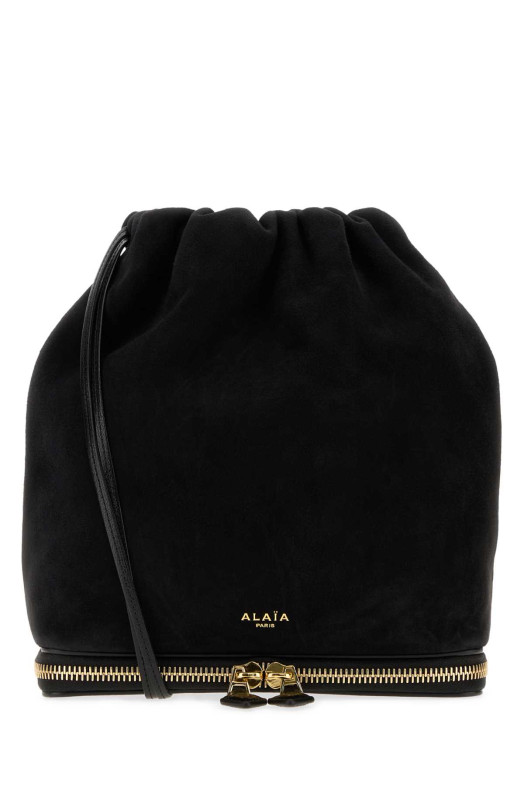 Black suede Le Pochon bucket bag Black ALAIA (AA1L2029CA577)
