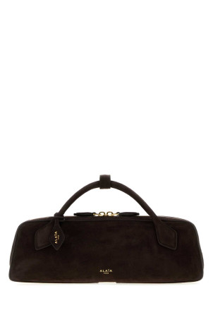 Dark brown suede Teckel handbag ALAIA (AA1S06026CA328)