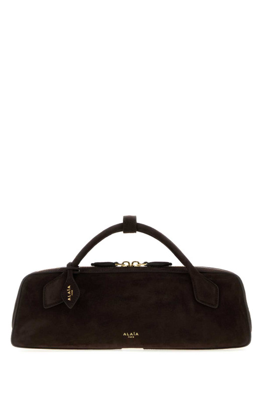 Dark brown suede Teckel handbag ALAIA (AA1S06026CA328)