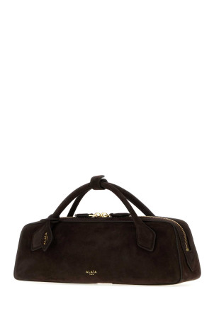 Dark brown suede Teckel handbag ALAIA (AA1S06026CA328)