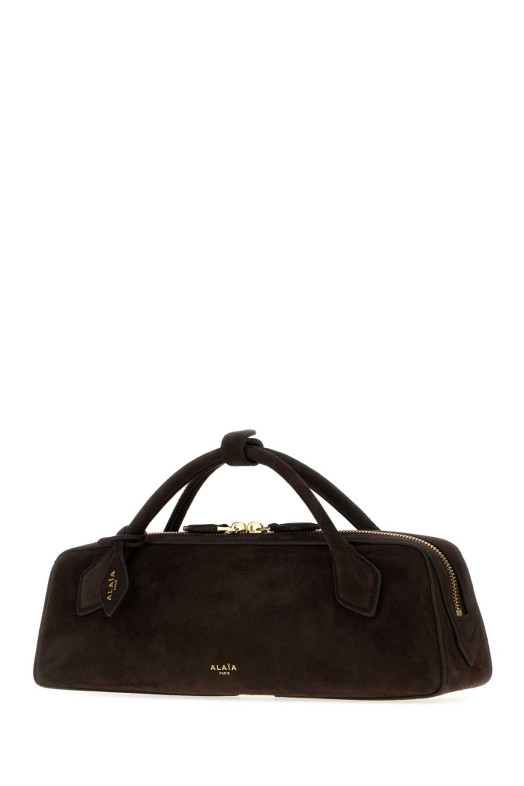 Dark brown suede Teckel handbag ALAIA (AA1S06026CA328)