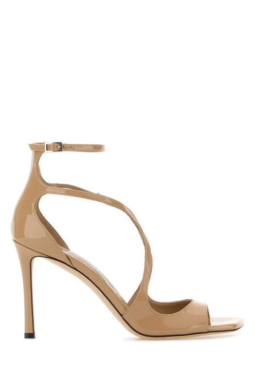 Бежевые кожаные сандалии Azia 95 от JIMMY CHOO (AZIA95PAT)