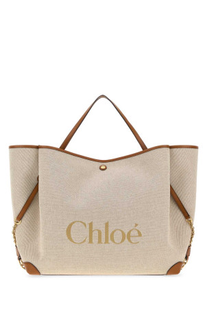 Beige canvas ChloÃ© Clover shopping bag CHLOE (CH26AS654S63)
