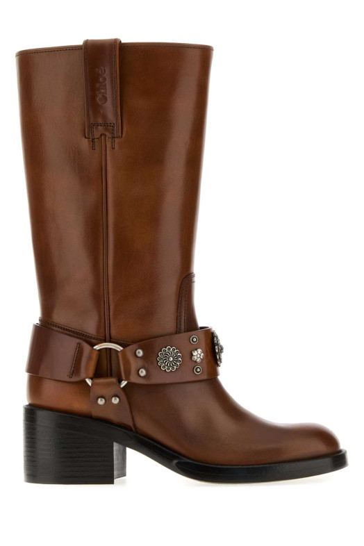 Brown leather Dakota boots CHLOE (CH26W22D1P)