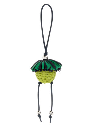 Багатокольоровий шкіряний брелок Loomie, зелений, LOEWE (COTC232X10)