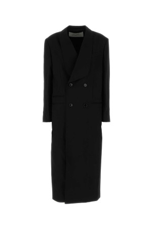 Black wool coat AMI (FCO482WV0216)
