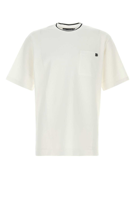 White piquet t-shirt Multicolor DOLCE & GABBANA (G8ST3ZHU7UT)