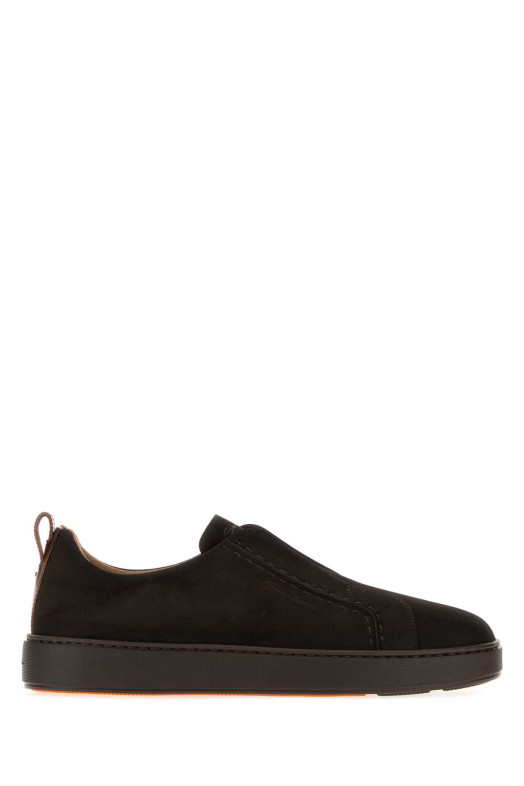 Темно-коричневые слипоны Victory из нубука от SANTONI (MBCD22222SMOKEMU)