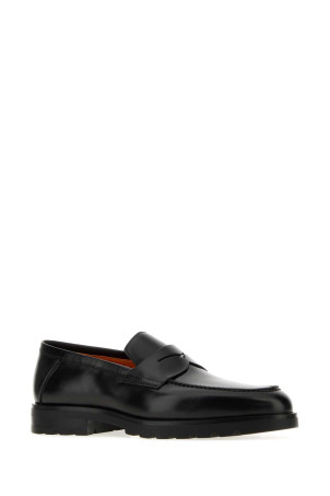Black leather Rock loafers SANTONI (MGDC18610NEOBNTG)