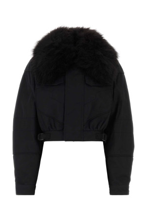 Black cotton blend padded jacket DSQUARED (S72AM1156D35170)