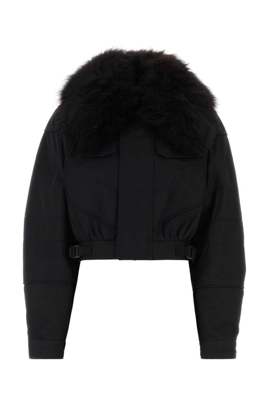 Black cotton blend padded jacket DSQUARED (S72AM1156D35170)