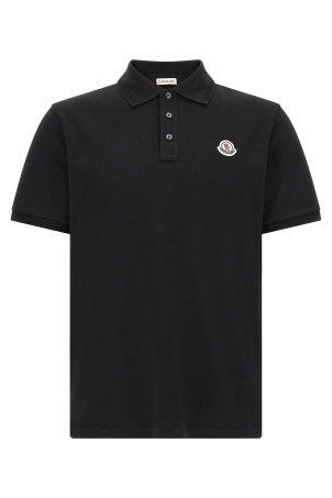 Logo patch polo shirt Black