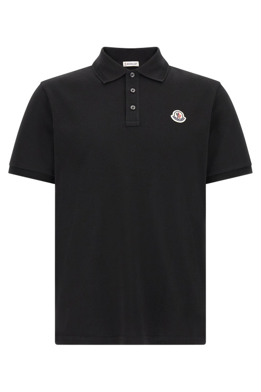 Logo patch polo shirt Black