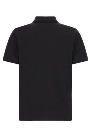 Logo patch polo shirt Black