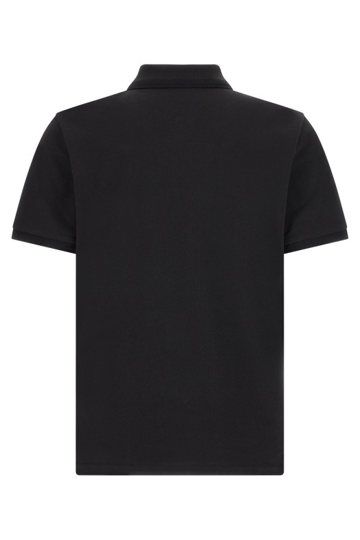 Logo patch polo shirt Black
