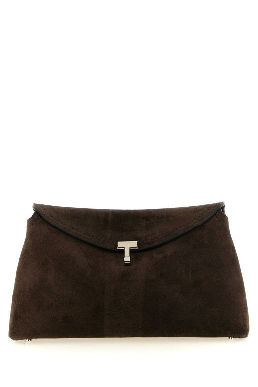 'T-Lock' clutch Brown