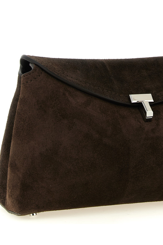 'T-Lock' clutch Brown