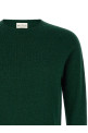 Crew-Neck Sweater with Slits Green