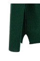 Crew-Neck Sweater with Slits Green
