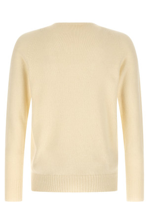 Crew-Neck Sweater with Slits White