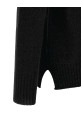Crew-Neck Sweater with Slits Black