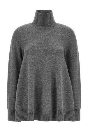 Flared turtleneck sweater Gray