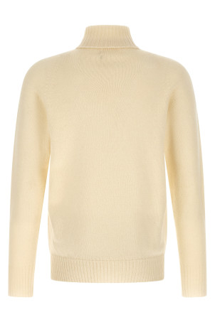 High neck sweater with slits White