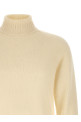 High neck sweater with slits White